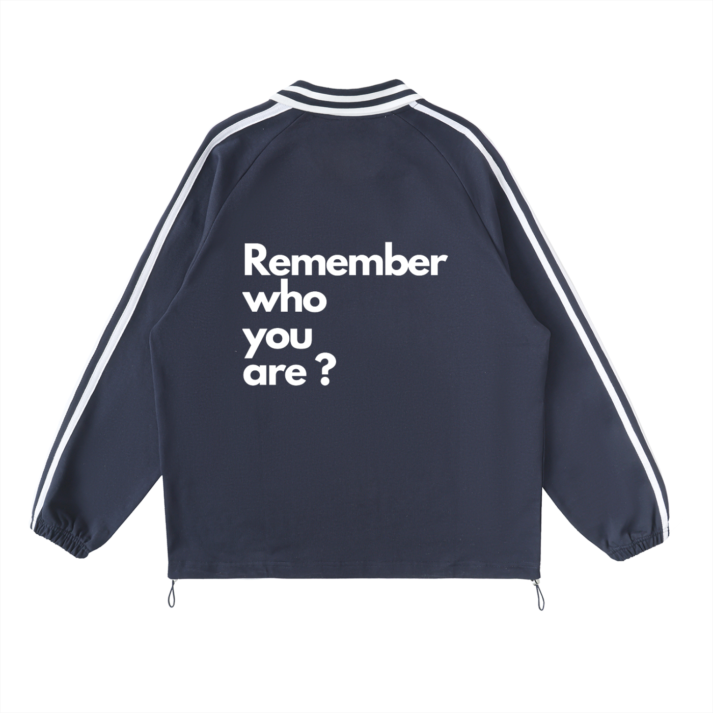 Contrast Striped Lapel Collar Sweatshirt