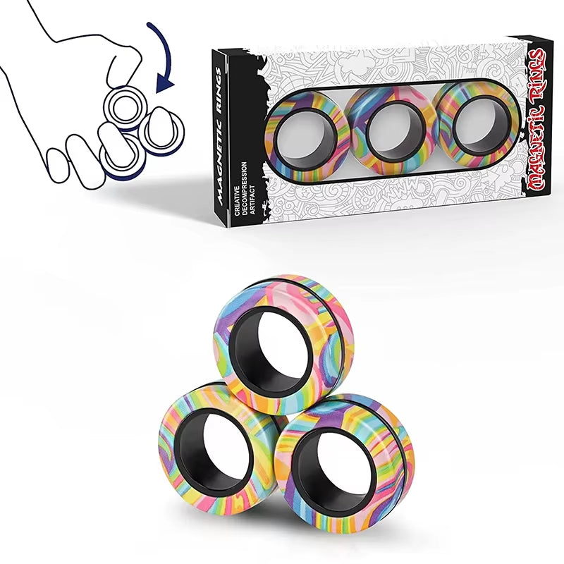 NeuroRings™ – Premium Magnetic Fidget Rings Set (3PCS)