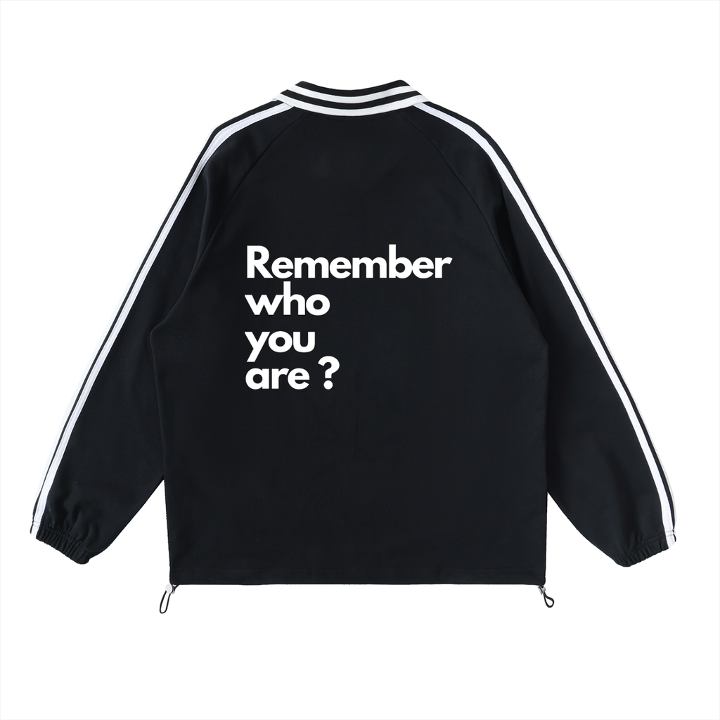 Contrast Striped Lapel Collar Sweatshirt