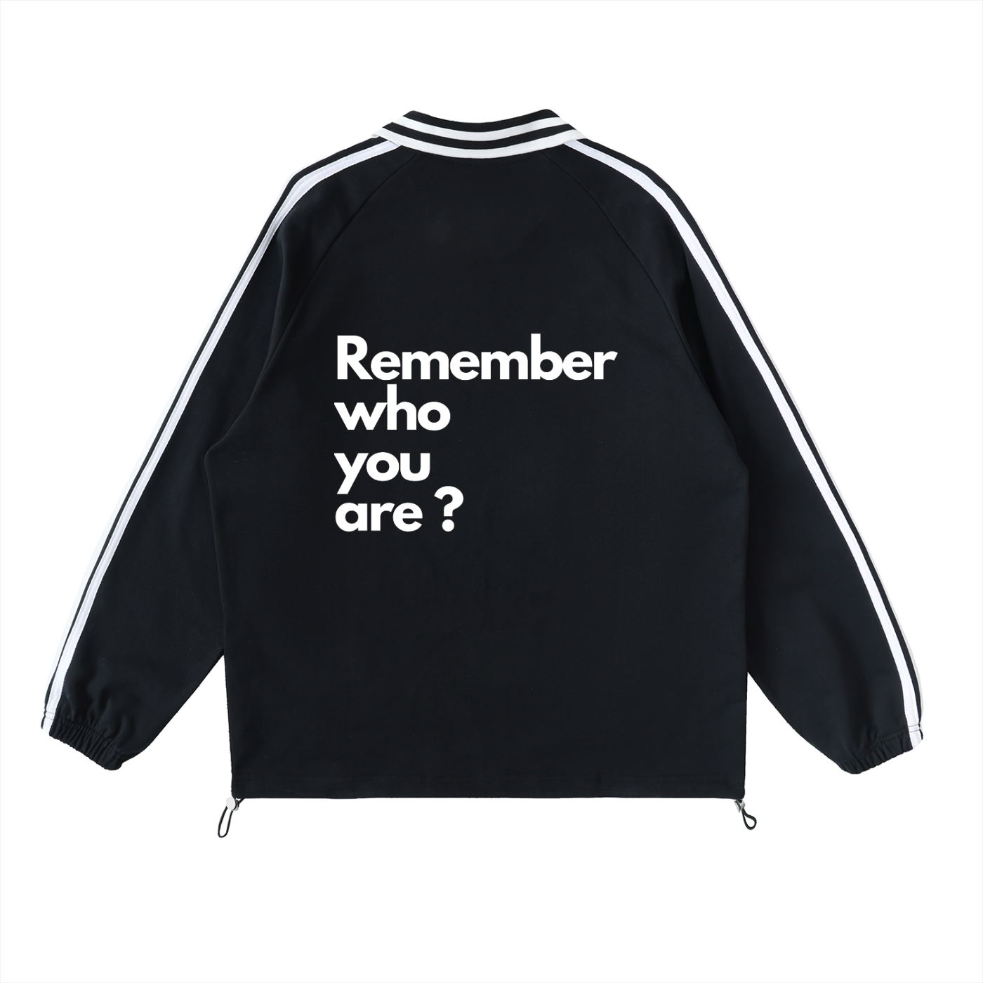 Contrast Striped Lapel Collar Sweatshirt